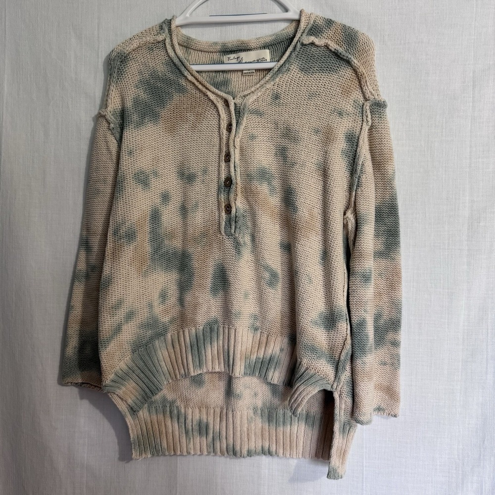 Vintage Havana Oversized Orange Blue Tie Dye BEACH‎ Sweater Size Sm Hippy Boho